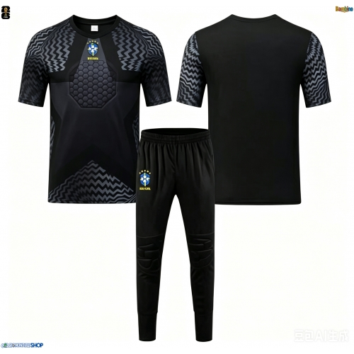 Maglie da calcio Brasile Portiere Prima Maglia Bambino Mondiali 2026  Manica Corta + Pantaloni corti)